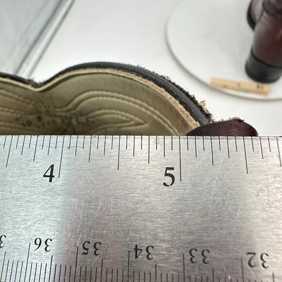 Miragum Men Size 10D Brown Burgundy Leather Slip Resistant Pull On Western Boot - Picture 12 of 13